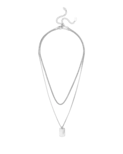 Bijou Brigitte Ensemble de colliers pour homme - Silver Tag Hot