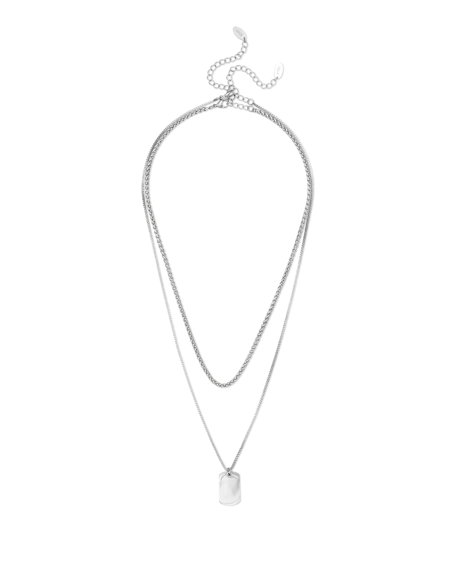 Bijou Brigitte Ensemble de colliers pour homme - Silver Tag Hot