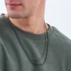 Bijou Brigitte Ensemble de colliers pour hommes - Hematite Classic