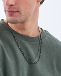 Bijou Brigitte Ensemble de colliers pour hommes - Hematite Classic