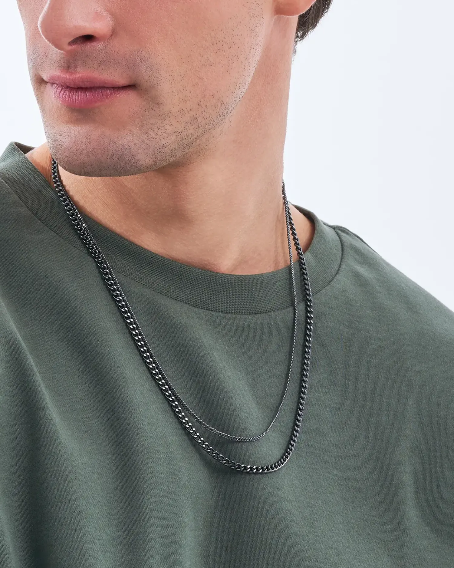 Bijou Brigitte Ensemble de colliers pour hommes - Hematite Classic
