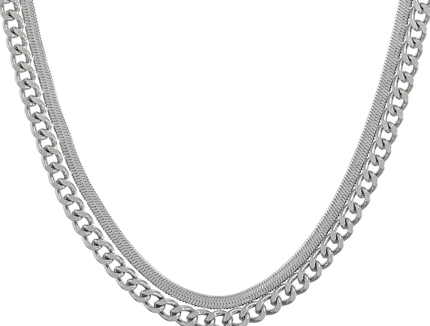 Bijou Brigitte Ensemble de colliers pour homme - Silver Steel Sale