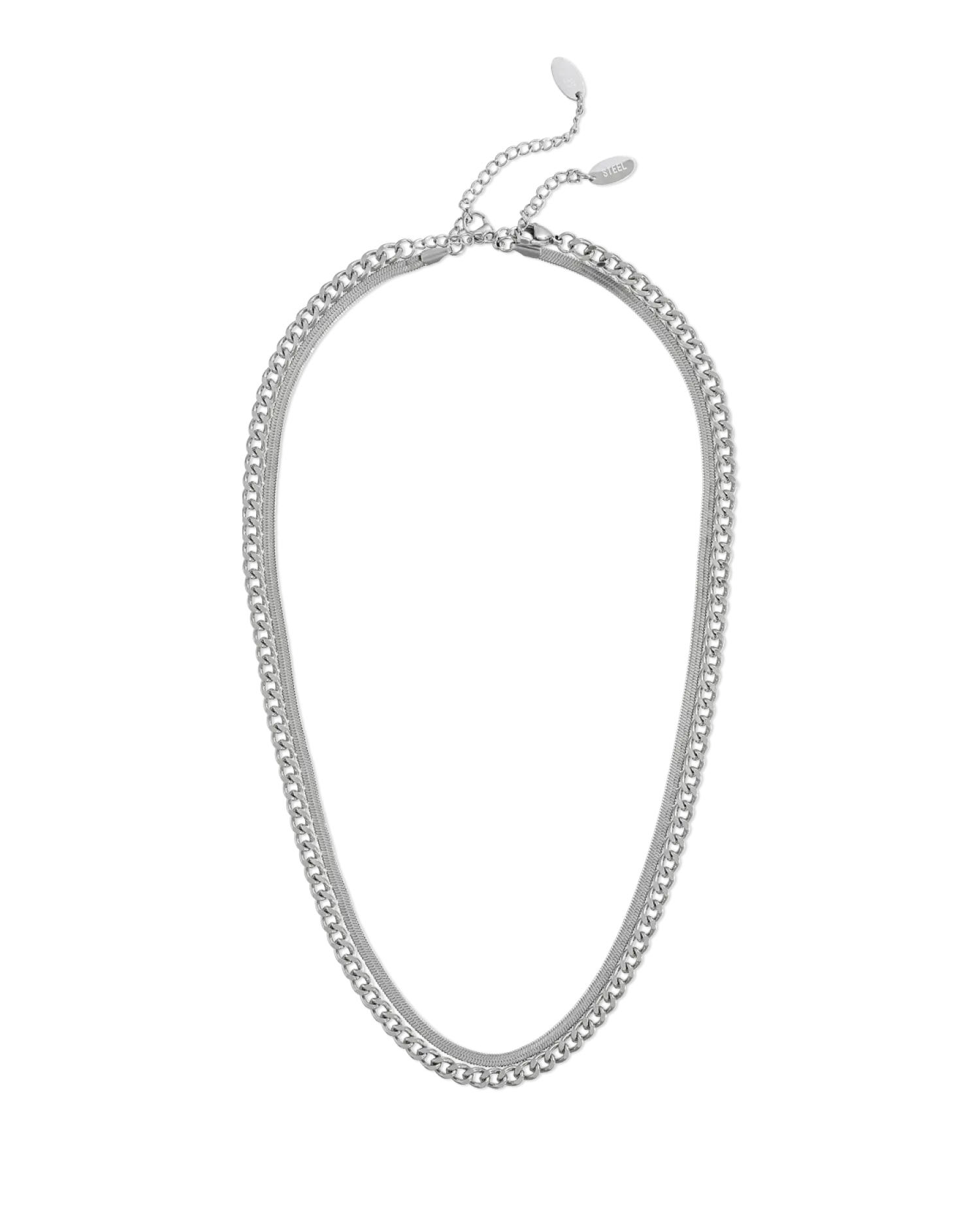 Bijou Brigitte Ensemble de colliers pour homme - Silver Steel Sale