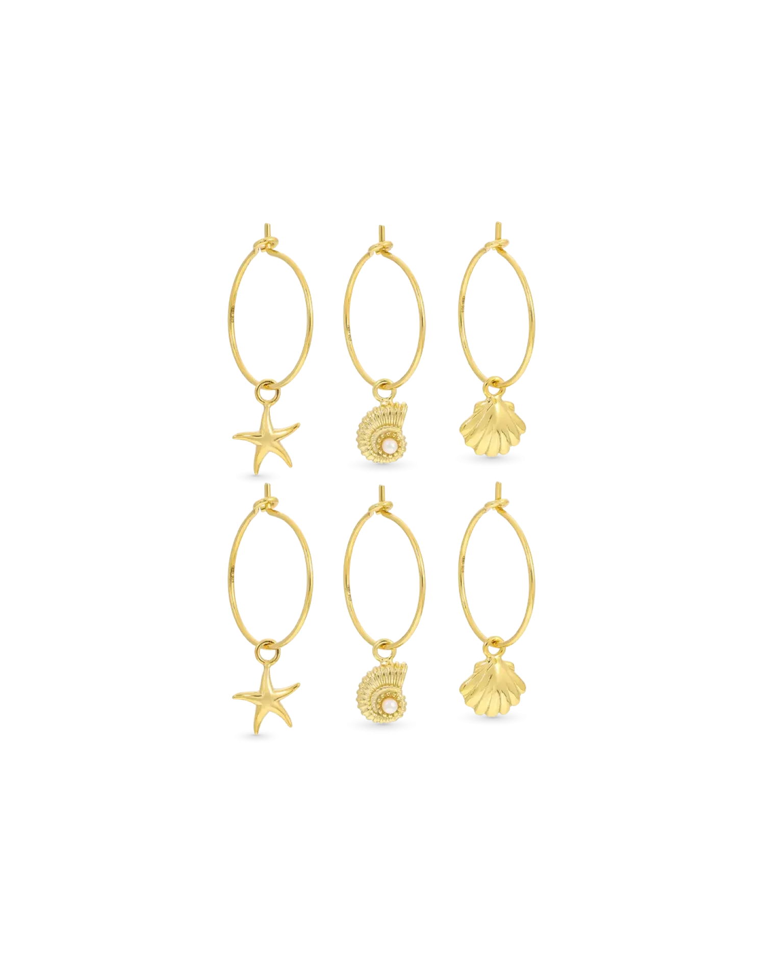 Bijou Brigitte Ensemble de créoles - Beach Shells Clearance