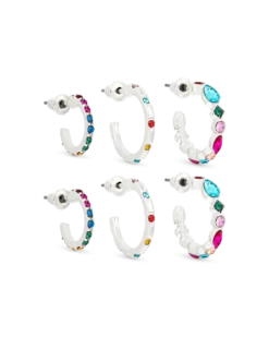 Bijou Brigitte Ensemble de créoles - Colorful Sparkle
