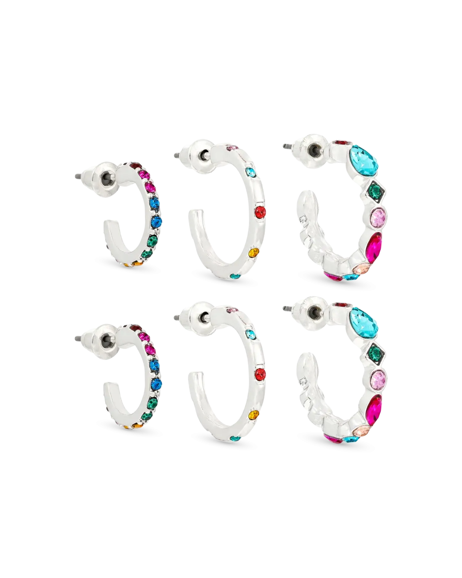 Bijou Brigitte Ensemble de créoles - Colorful Sparkle