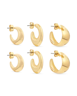 Bijou Brigitte Ensemble de créoles - Golden Basics Hot