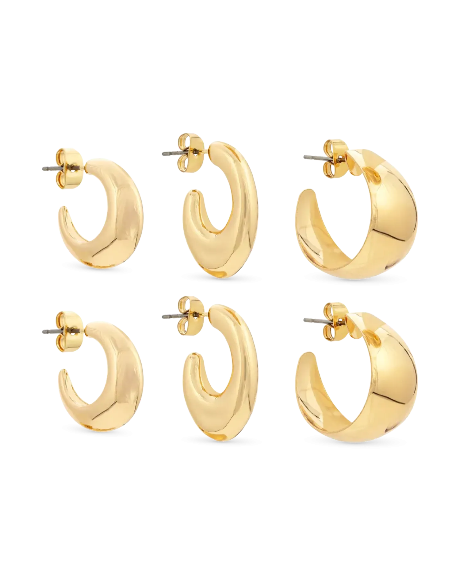 Bijou Brigitte Ensemble de créoles - Golden Basics Hot
