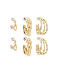 Bijou Brigitte Ensemble de créoles - Golden Twist Discount