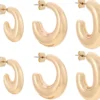Bijou Brigitte Ensemble de créoles - Radiant Gold Clearance
