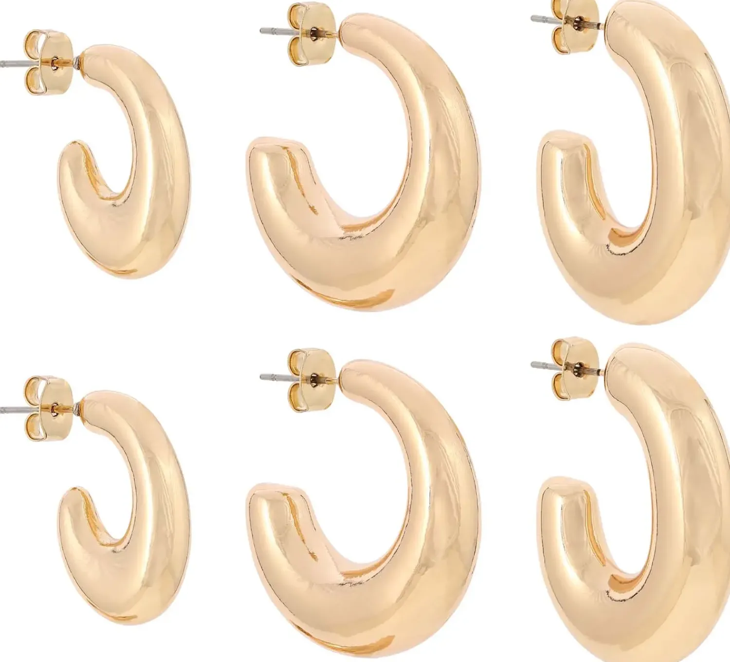 Bijou Brigitte Ensemble de créoles - Radiant Gold Clearance