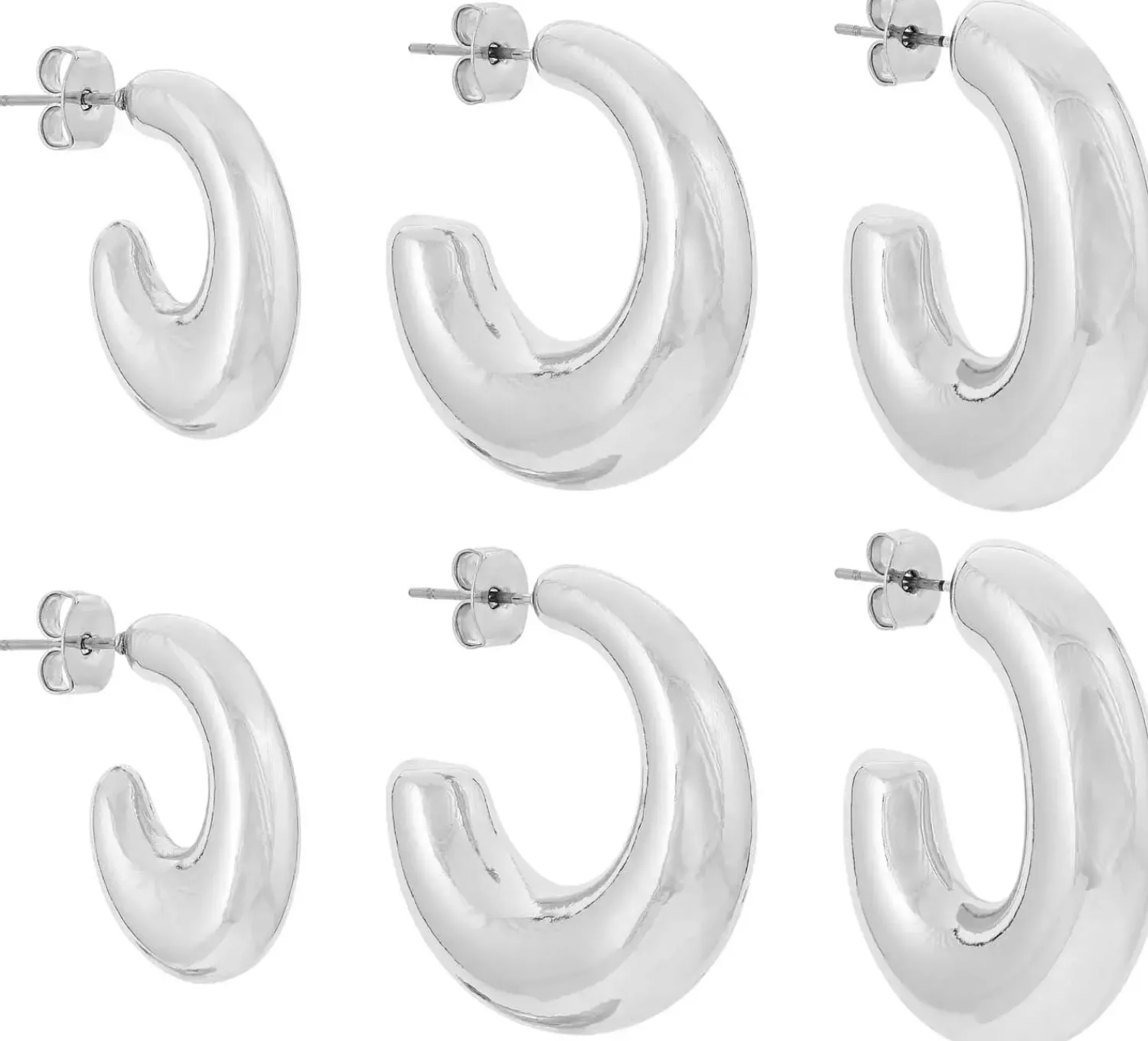 Bijou Brigitte Ensemble de créoles - Radiant Silver Best