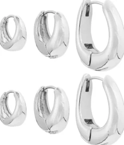 Bijou Brigitte Ensemble de créoles - Silver Shine Outlet