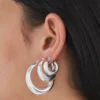 Bijou Brigitte Ensemble de créoles - Silver Trio Outlet