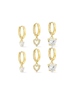 Bijou Brigitte Ensemble de créoles - Sparkling Hearts Clearance