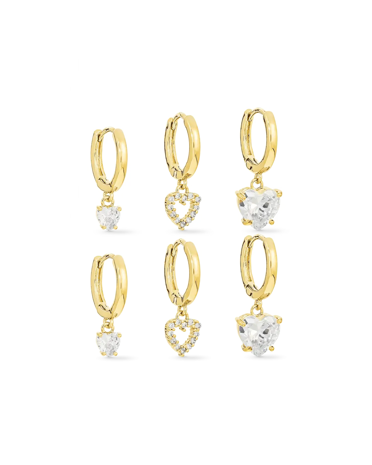 Bijou Brigitte Ensemble de créoles - Sparkling Hearts Clearance