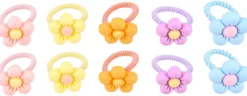 Bijou Brigitte Ensemble d'elastiques á cheveux pour enfant - Happy Flowers New