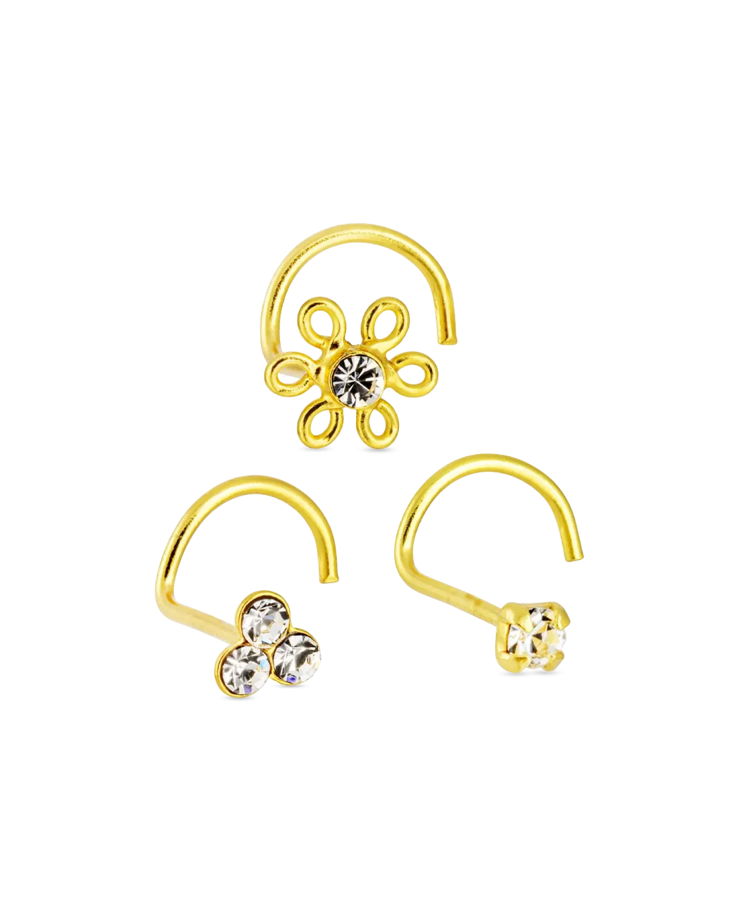 Bijou Brigitte Ensemble de piercings - Golden Trio Sale