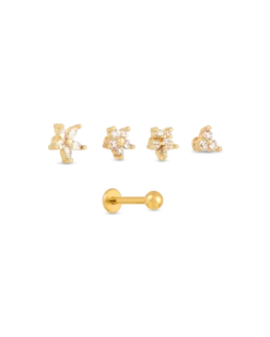 Bijou Brigitte Ensemble de piercings - Golden Blossoms Clearance