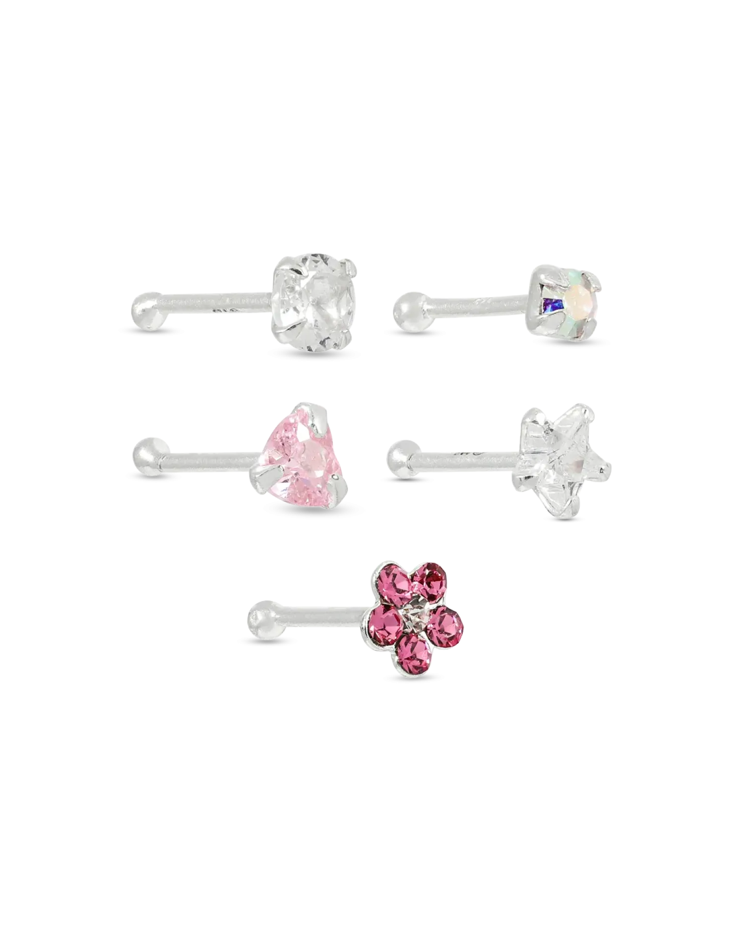 Bijou Brigitte Ensemble de piercings - Pink Sparkle