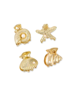 Bijou Brigitte Ensemble de pinces á cheveux - Golden Shells Sale