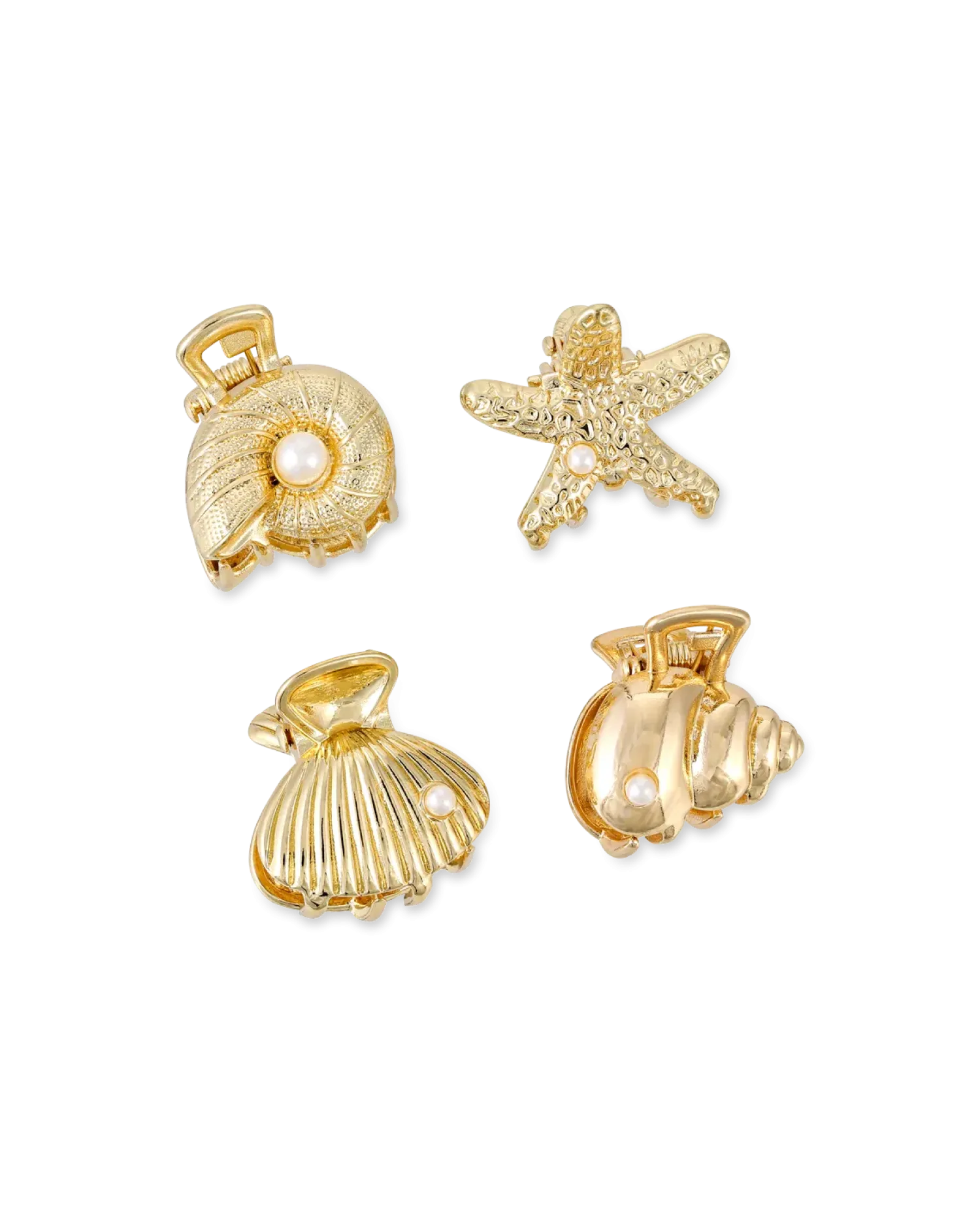 Bijou Brigitte Ensemble de pinces á cheveux - Golden Shells Sale