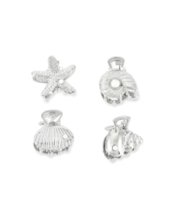 Bijou Brigitte Ensemble de pinces á cheveux - Silver Shells Sale