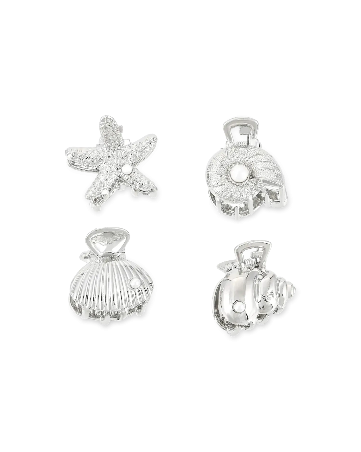 Bijou Brigitte Ensemble de pinces á cheveux - Silver Shells Sale