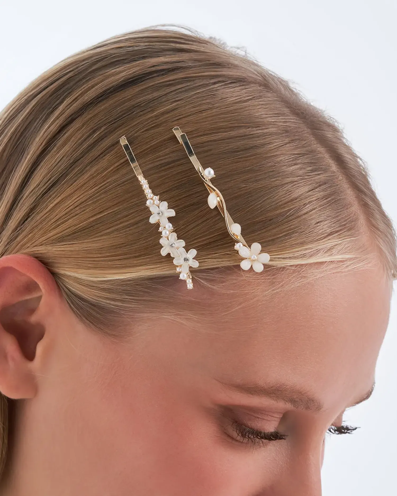 Bijou Brigitte Ensemble d'épingles à cheveux - White Flowers Discount