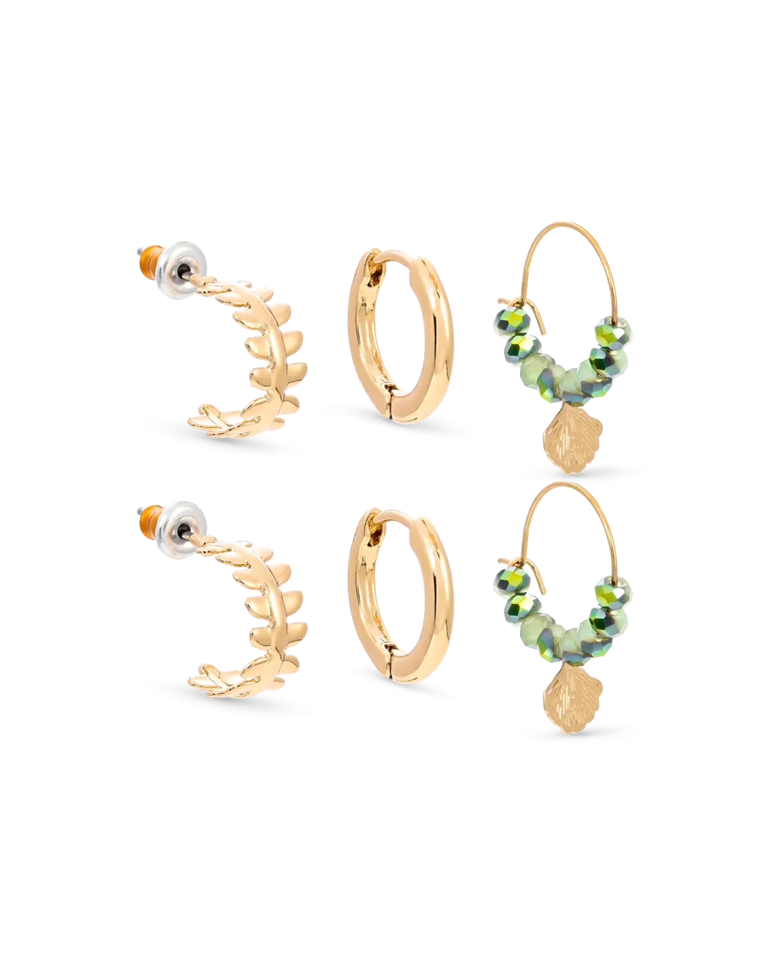 Bijou Brigitte Ensemble pour les oreilles - Green Shells Best