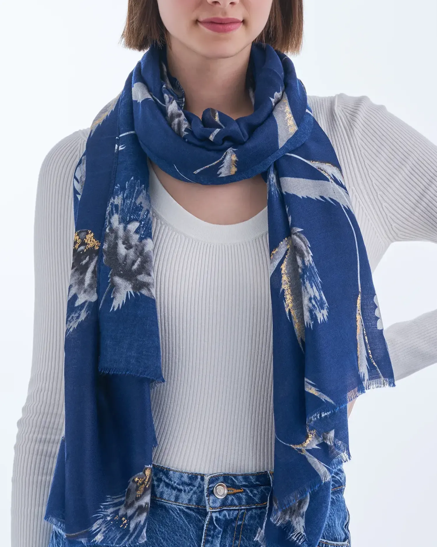 Bijou Brigitte Foulard - Floral Navy Clearance