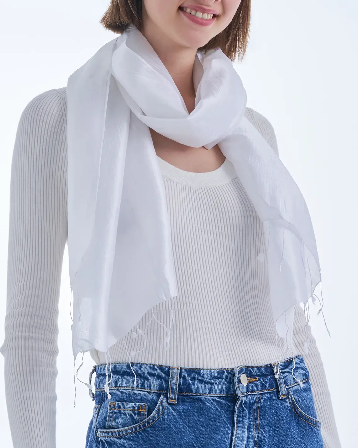 Bijou Brigitte Foulard - White Silk Best