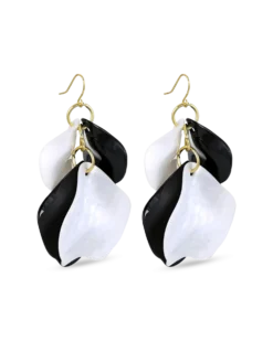 Bijou Brigitte Pendants d'oreilles - Monochrome Leaves Discount