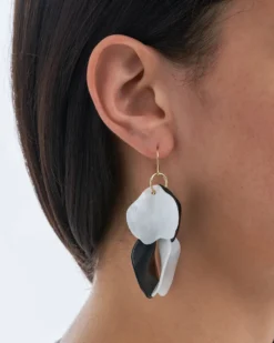 Bijou Brigitte Pendants d'oreilles - Monochrome Leaves Discount