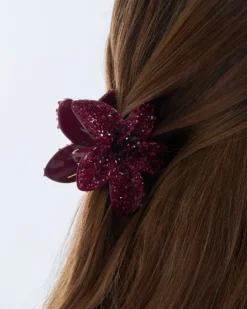 Bijou Brigitte Pince à cheveux - Burgundy Blossom Hot