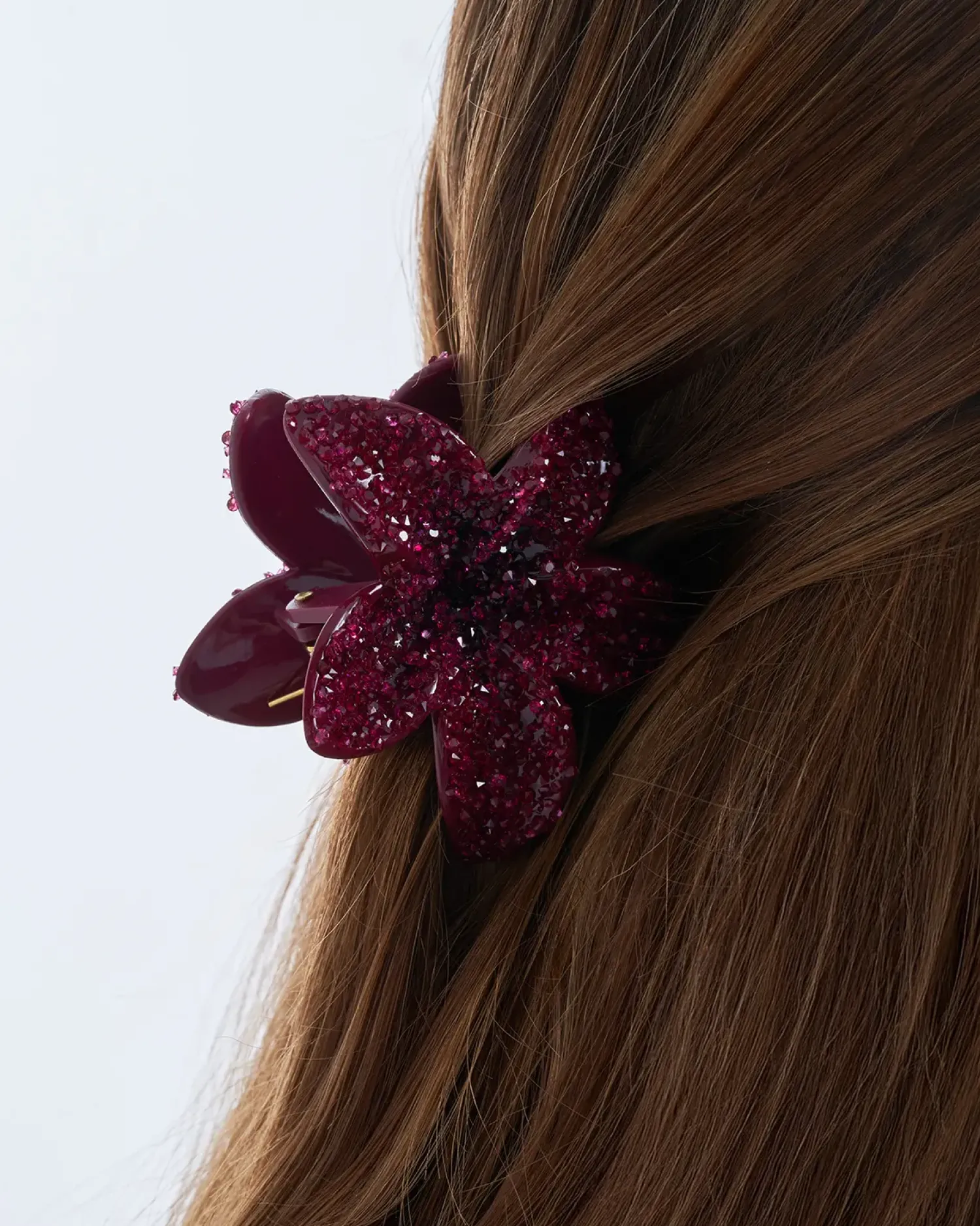 Bijou Brigitte Pince à cheveux - Burgundy Blossom Hot