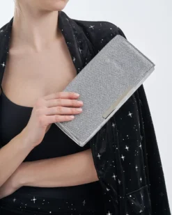 Bijou Brigitte Pochette - Silver Sparkle Discount